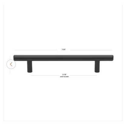 GlideRite Matte Black 5-Inch Solid Cabinet Handle Drawer Pulls 10-Pack