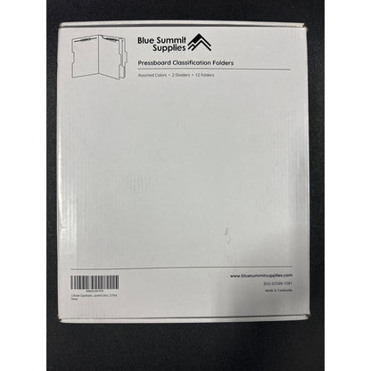 Blue Summit Supplies 12 Pack Assorted Color Pressboard Classification Folders Wi