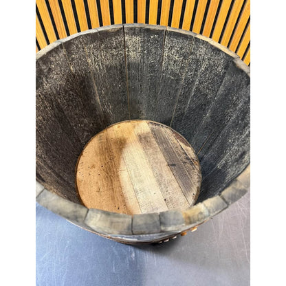 Genuine White Oak Whiskey Barrel Planter 26” Dia x 17.5” H (B100) – Rustic – BRAND NEW
