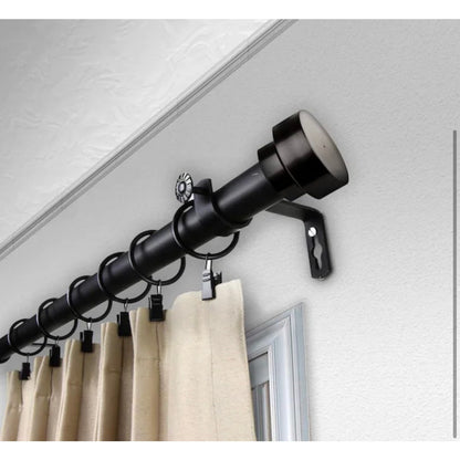 Rod Desyne Bonnet Single Curtain Rod Black 66 in to 120 in Adjustable Window Rod New