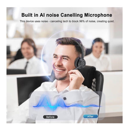 Wireless Bluetooth 5.4 Headset With Noise Canceling Mic USB Dongle Spin-To-Mute