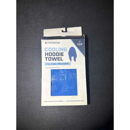 Mission Cooling Hoodie Towel- Evaporative Cool Tech UPF 50 Blue Odor Resistant C