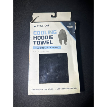 Mission Cooling Hoodie Towel Black Evaporative UPF 50 Sun Protection