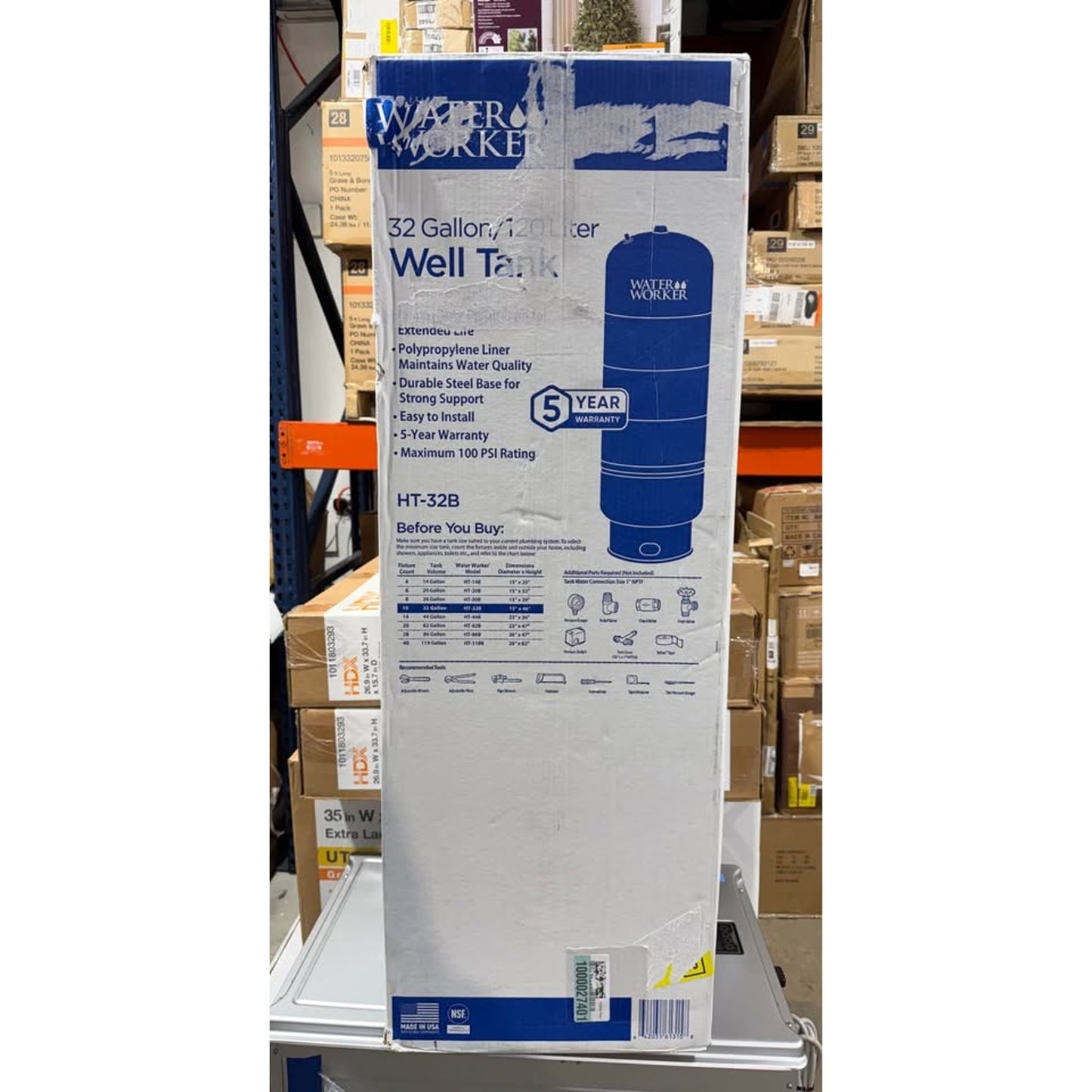Water Worker 32 Gal Pressurized Well Tank (HT32B) – Precharged 38 PSI – BRAND NEW