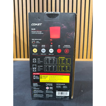 Coast EAL26 1250 Lumen Dual Power Camping Lantern Flashlight 30830 New Emergency Light