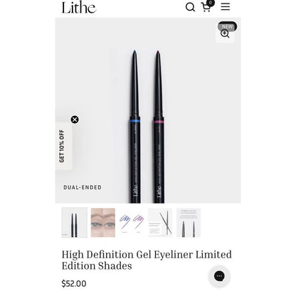 Lithe high definition gel eyeliner in blueprint and galaxy