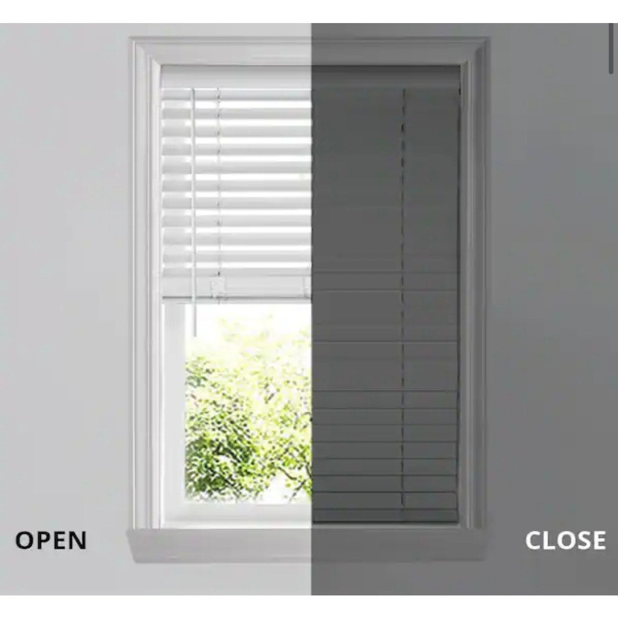 Home Decorators 72 x 64 White Cordless Faux Wood Blinds New 2 in Slats