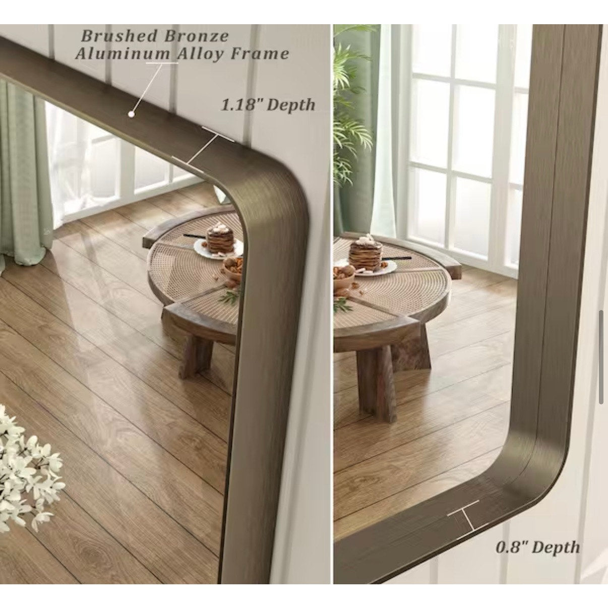 Apmir 40 x 30 Brushed Bronze Bathroom Vanity Mirror Wall Mirror New