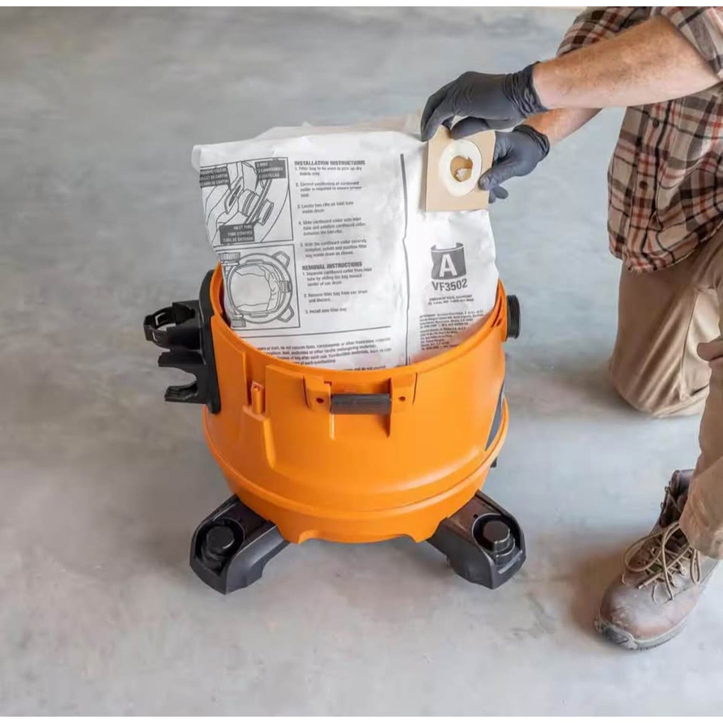 RIDGID Genuine VF3502 Wet Dry Vac Dry Pick-up Only Dust Bags for Select 12-16 Gallon RIDGID Shop Vac