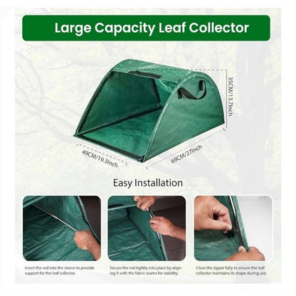 Shed Gem Leaf Collector Bag & Gardening Gloves 100L Durable Green Polypropylene