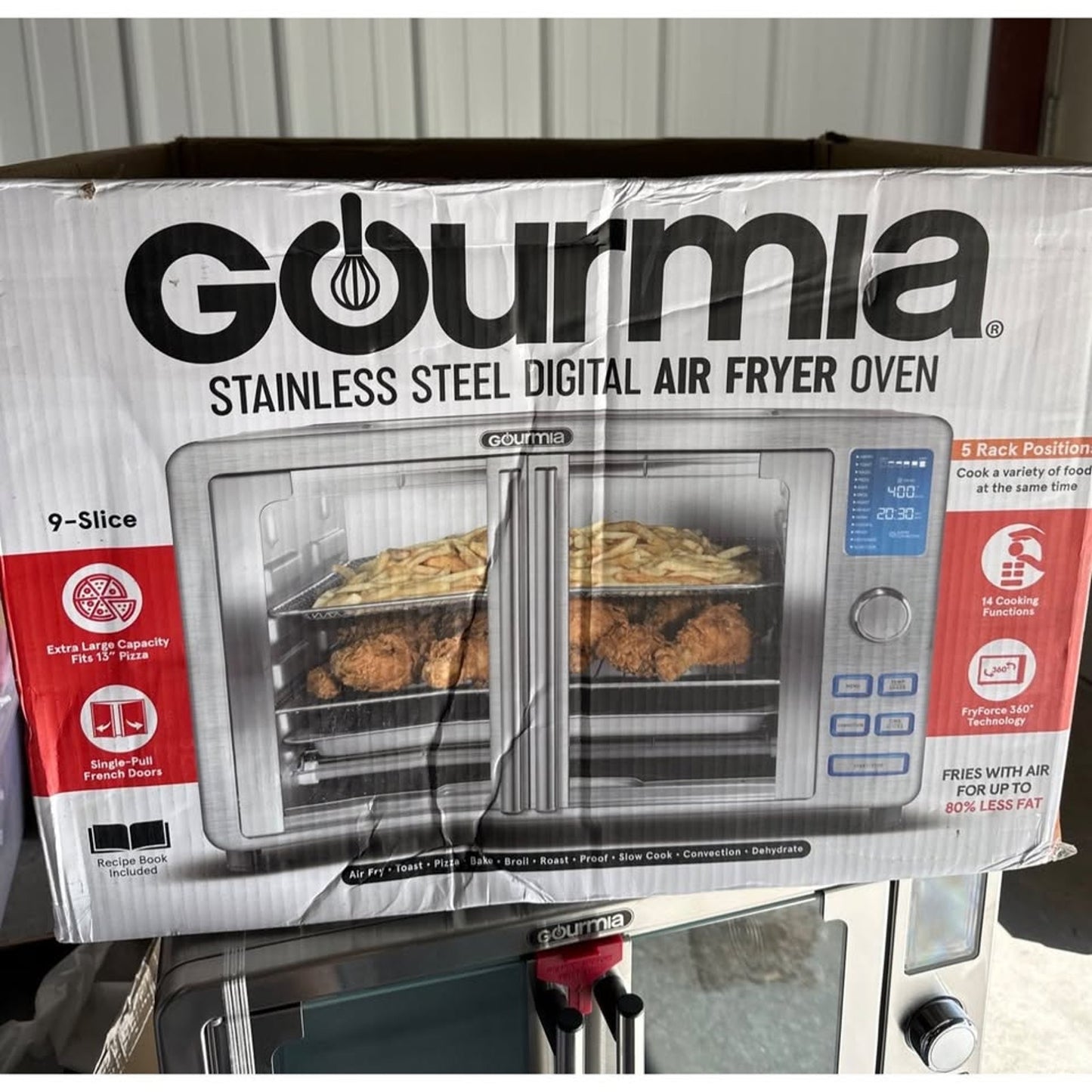 Gourmia Stainless Steel Digital Air Fryer Oven 9 Slice MISSING TRAYS