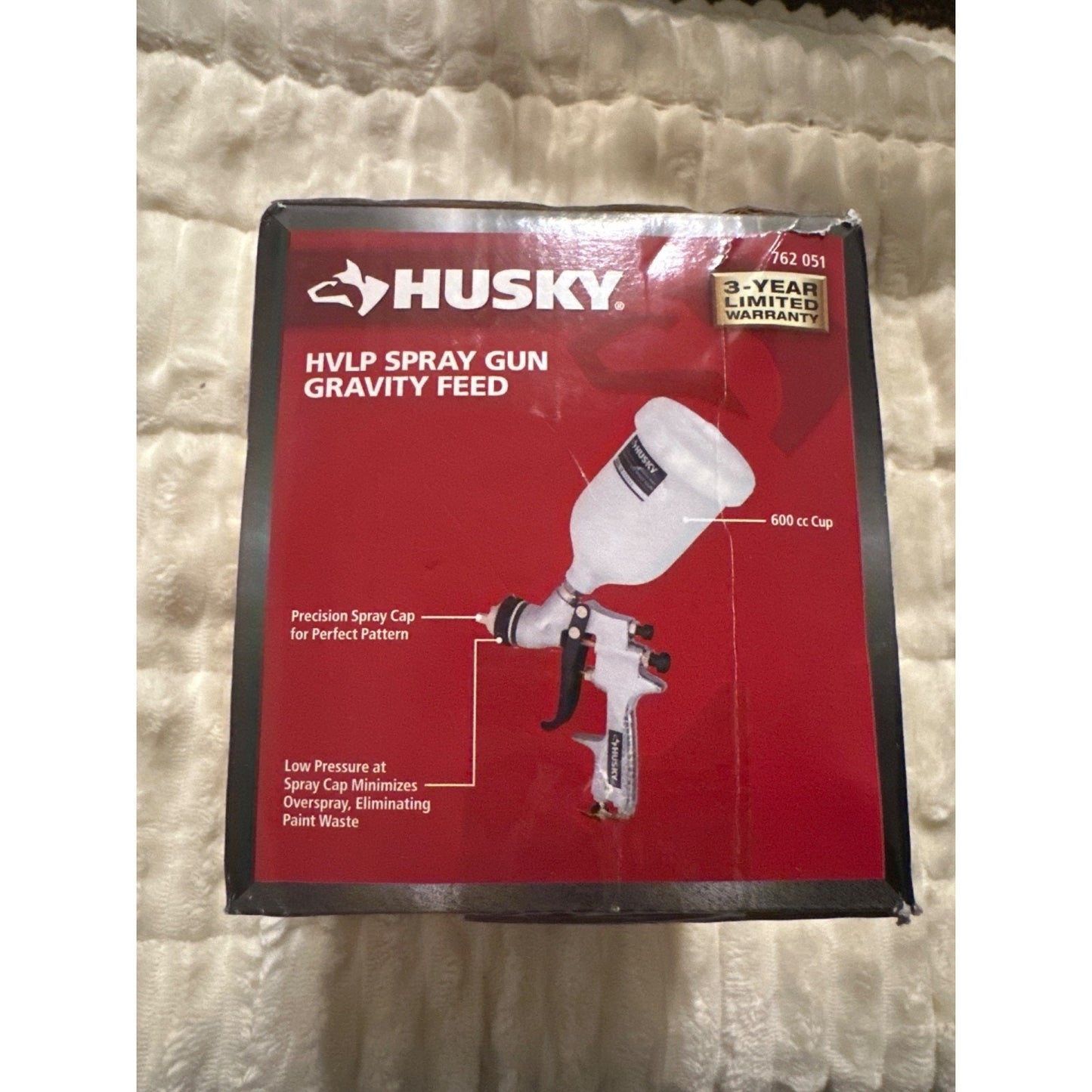 Husky HVLP Spray Gun Gravity Feed 600cc Cap 40PSI Max Tool