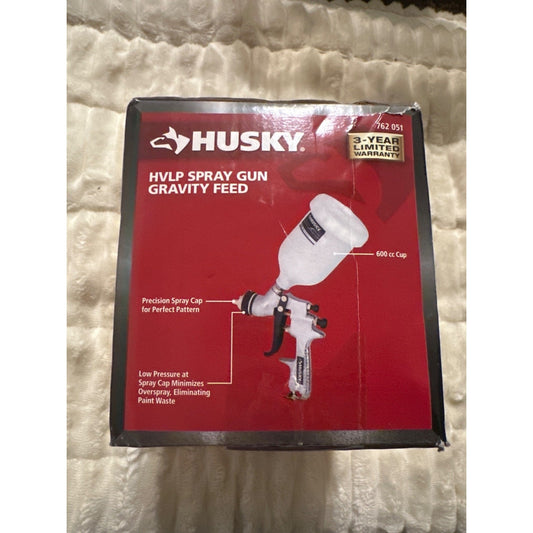 Husky HVLP Spray Gun Gravity Feed 600cc Cap 40PSI Max Tool