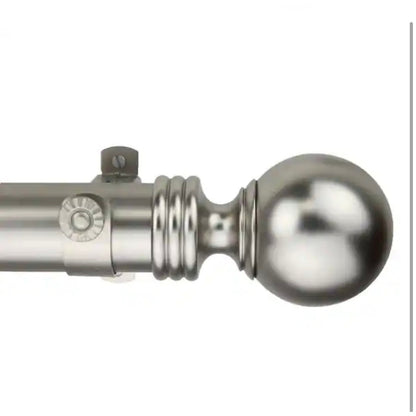Rod Desyne Sphere Single Curtain Rod Satin Nickel 66 in to 115 in Adjustable Window Rod New