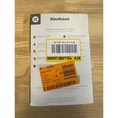 Kwikset Powerbolt 250 Keypad Electronic Lock Venetian Bronze