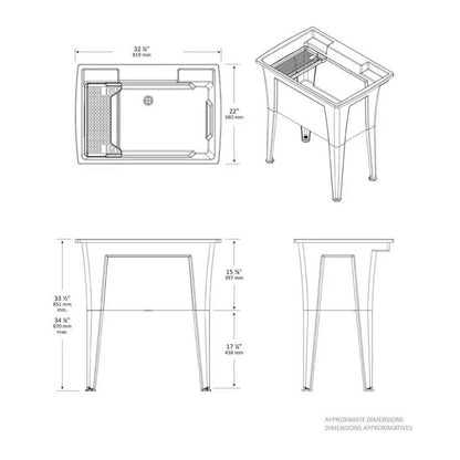 RUGGED TUB 32x22 Granite Utility/Laundry Sink Tub (G32G-1) – NEW – Minor Corner Damage