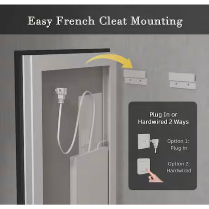 Apmir 28 x 36 LED Bathroom Vanity Mirror Anti Fog Framed Front and Backlit New