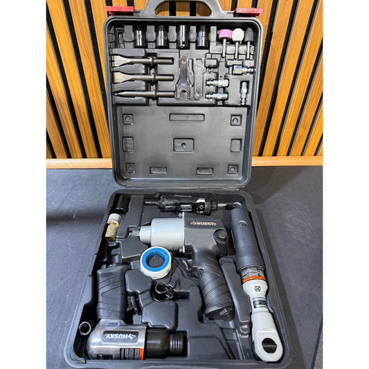 Husky 27-Piece Air Tool Kit w/ Impact Ratchet Die Grinder & Air Hammer Used Like New