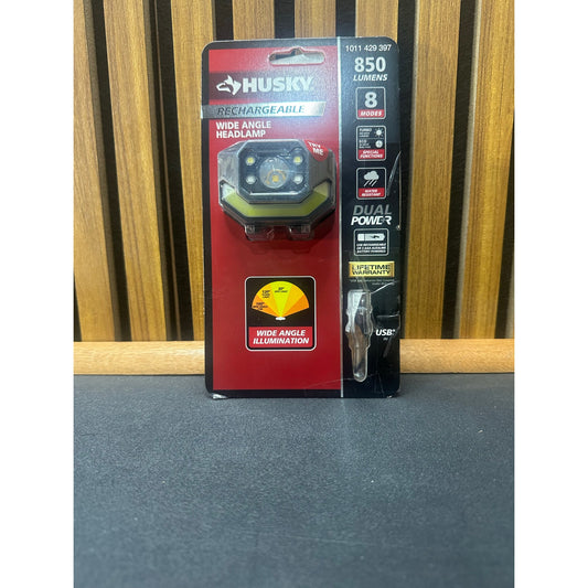 Husky 850 Lumen Rechargeable Headlamp Open Box New