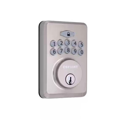 Defiant Radius Satin Nickel Keypad Deadbolt Open Box New