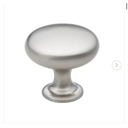 GlideRite 1-1/8 Inch Satin Nickel Round Cabinet Knob 9-Pack