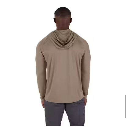 Milwaukee Men’s WORKSKIN Hooded Sun Shirt XL Sandstone New M550N-XL UPF 50 Long Sleeve Workwear