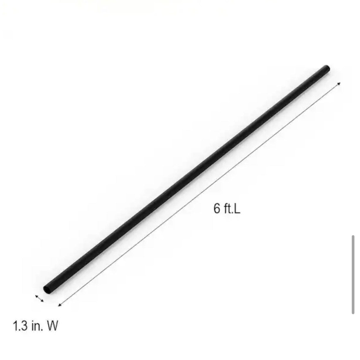 Everbilt 6 ft Matte Black Steel Hanging Closet Rod New Closet Pole