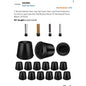 Rubber Chair Leg Tips Caps 1 Inch Black 24 Pack Non-Slip