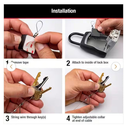 Master Lock Resettable Combination Code Lock Box Bundle With Tether