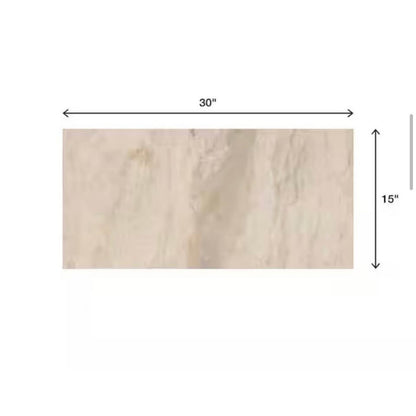 St. Clamont Ivory Marble 15 in. x 30 in. Glazed Porcelain Floor and Wall Tile