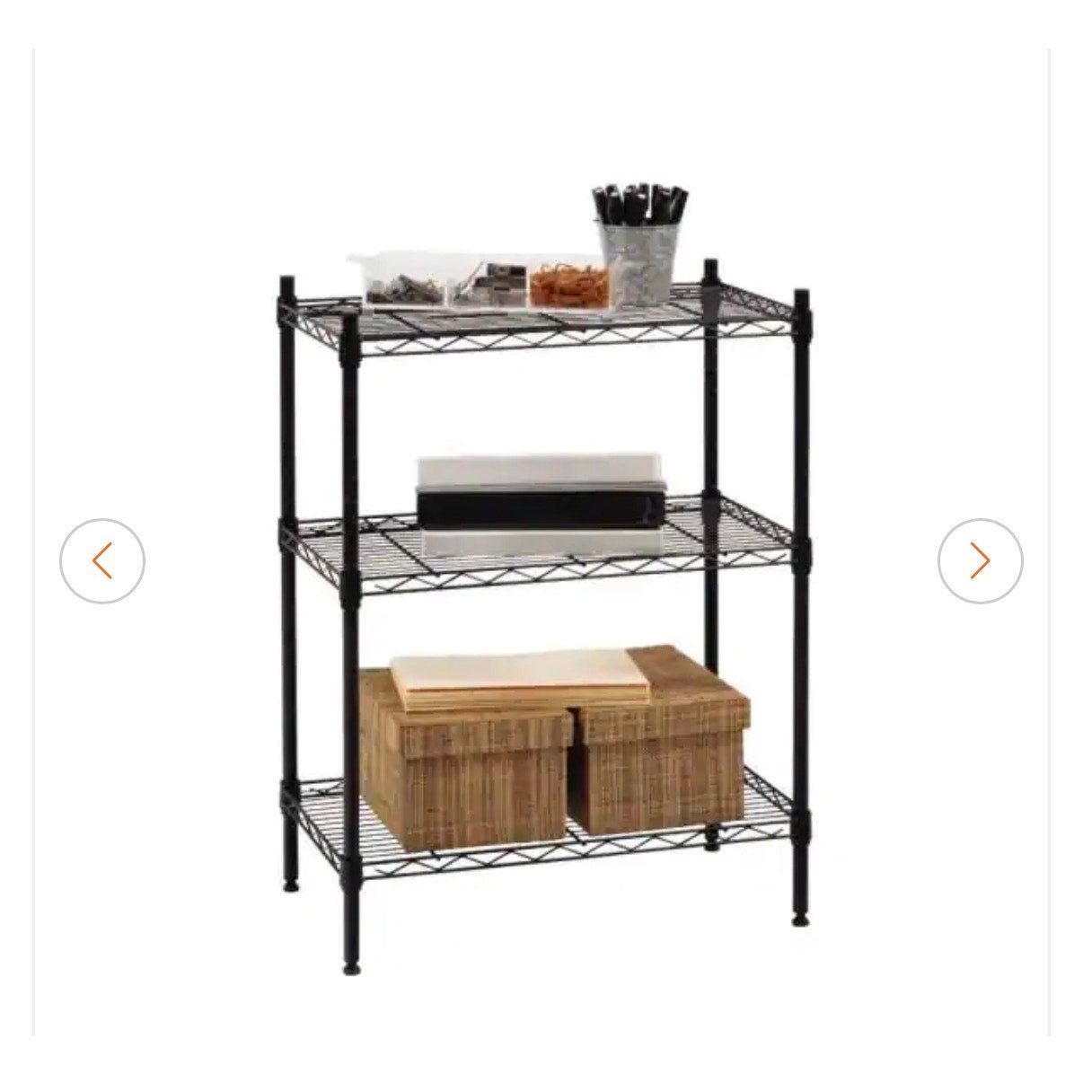 HDX 3-Tier Steel Wire Shelving Unit Black 24” x 30” Storage Shelf Rack
