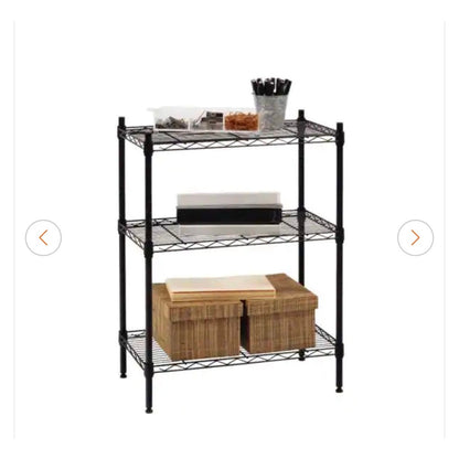 HDX 3-Tier Steel Wire Shelving Unit Black 24” x 30” Storage Shelf Rack