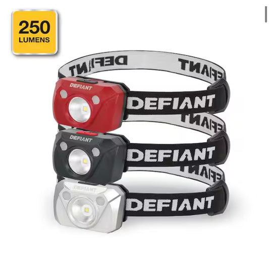 Defiant 250 Lumen Headlamp 3 Pack New 91670