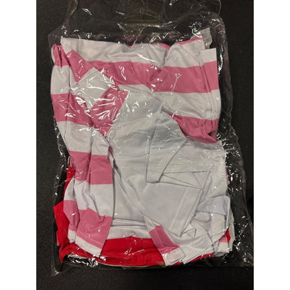 Angel Dust Cosplay Pink Stripe Halloween Costume Anime Outfit Set