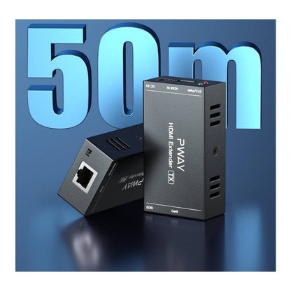 PWAY HDMI Extender 165ft Over Cat5e/6 Supports 1080P@60Hz 3D