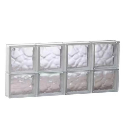 31 in. x 13.5 in. x 3.125 in. Frameless Wave Pattern Non-Vented Glass Block Window