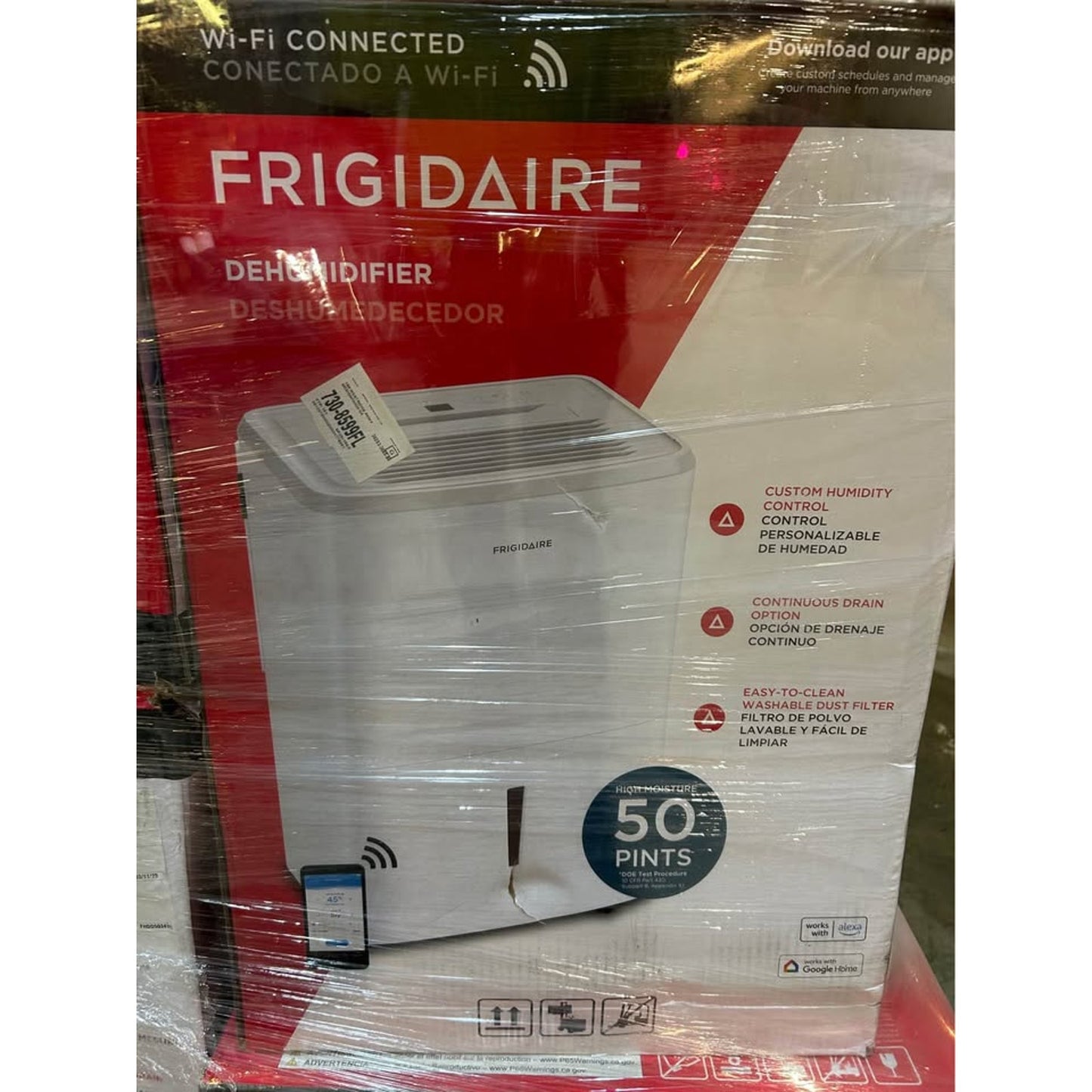 Frigidaire 50 pt. 4500 sq. ft. Dehumidifier with Bucket in. White
