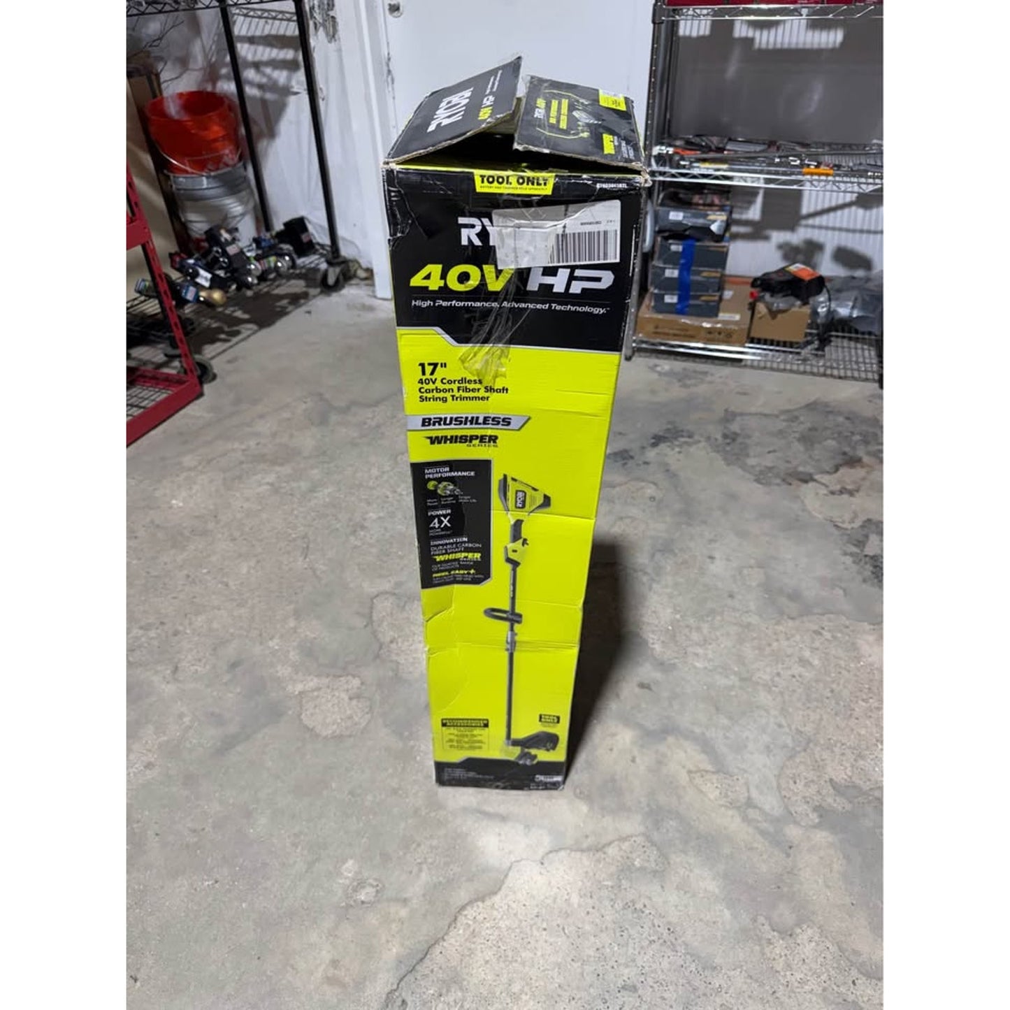RYOBI 40V HP Brushless Whisper 17” Carbon Fiber String Trimmer Tool Only (RY402011BTL) NEW