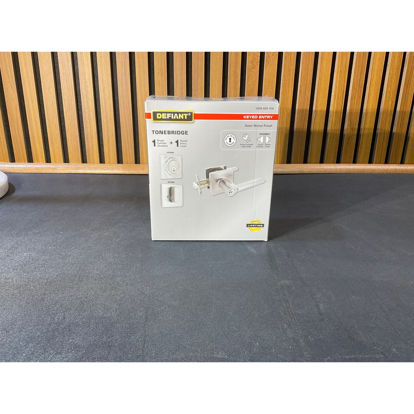 Defiant Tonebridge Entry Lever Deadbolt Combo Satin Nickel