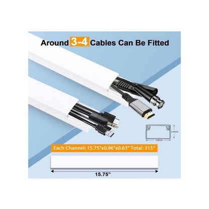 Cord Hider Raceway Kit 315" Total Length 20-Pack White