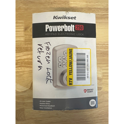 Kwikset Powerbolt 250 Keypad Electronic Deadbolt Satin Nickel Finish