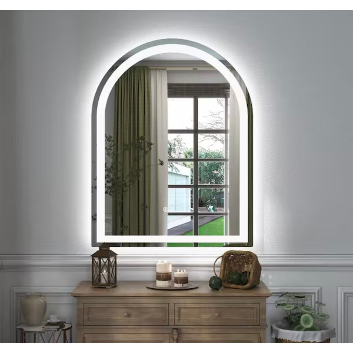Apmir 26 x 38 Arch LED Bathroom Vanity Mirror Anti Fog Frameless Lighted Mirror New