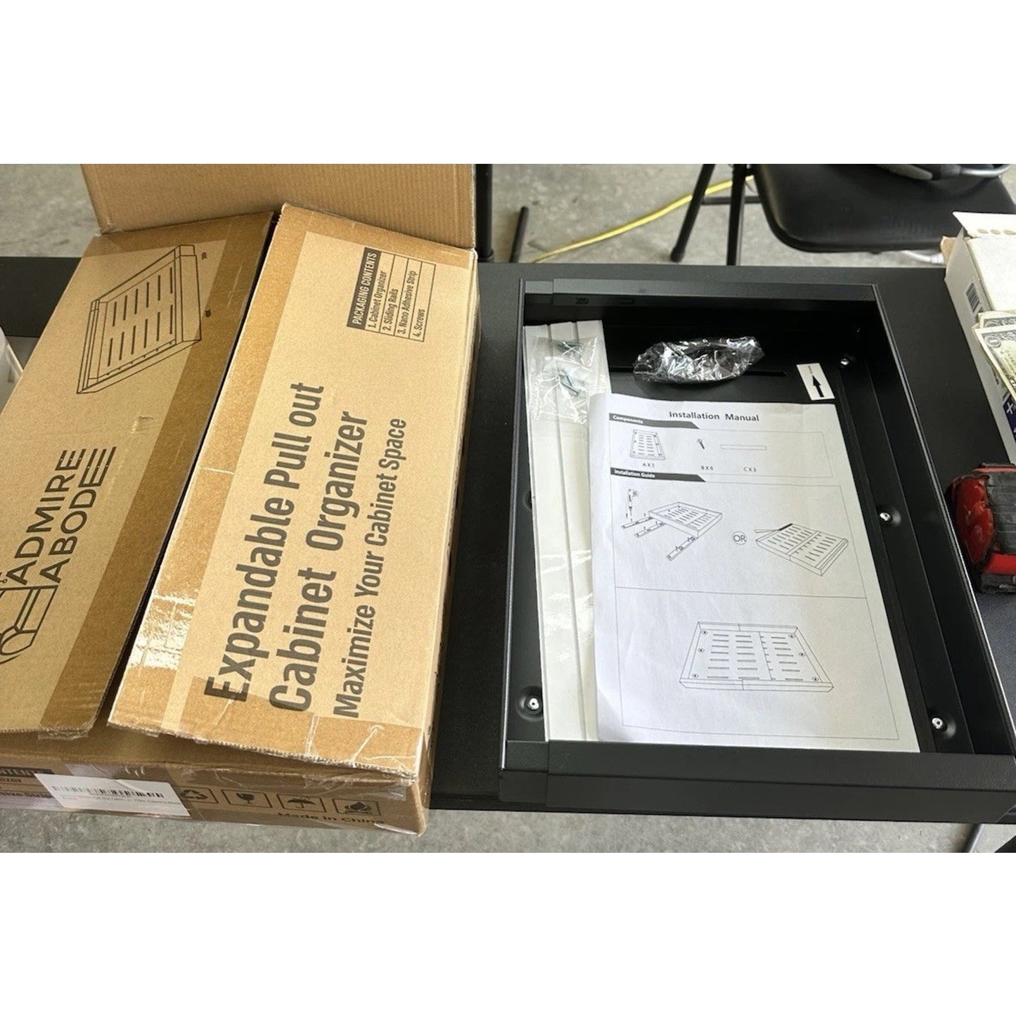 1 Pull out expandable cabinet organizer