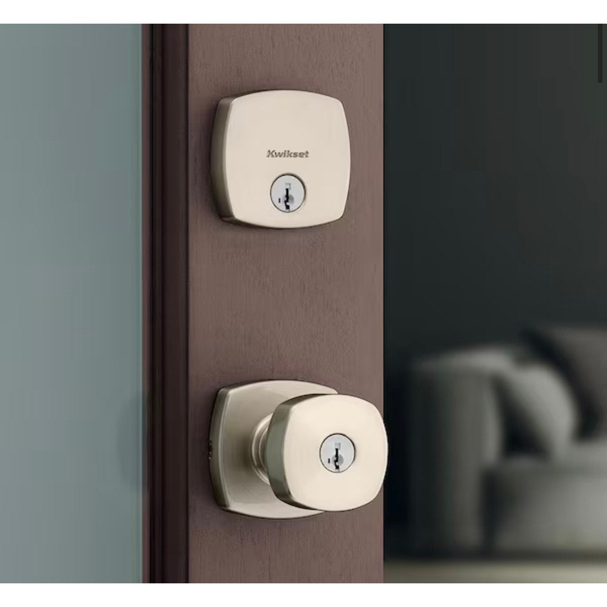 Kwikset Arroyo Entry Knob Deadbolt Combo Satin Nickel New