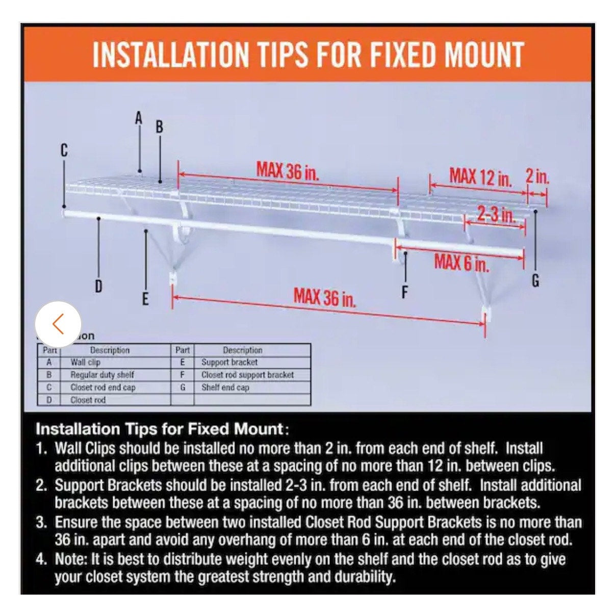 Everbilt 6 ft x 12 in Fixed Rod Wire Shelf New Closet Shelf