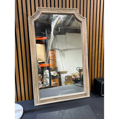 Farmhouse Notched Corner Wall Mirror in Natural