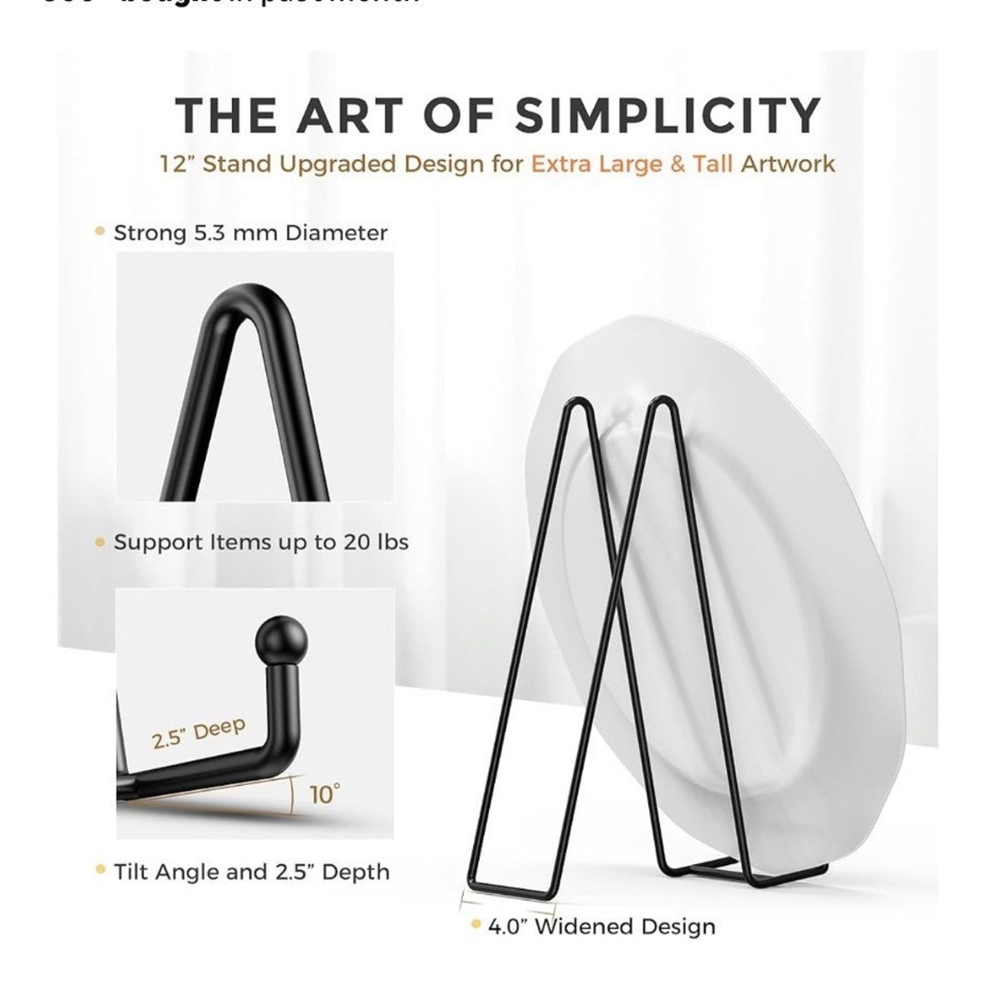 Large Metal Display Stands 12" Heavy Duty For Plates & Frames