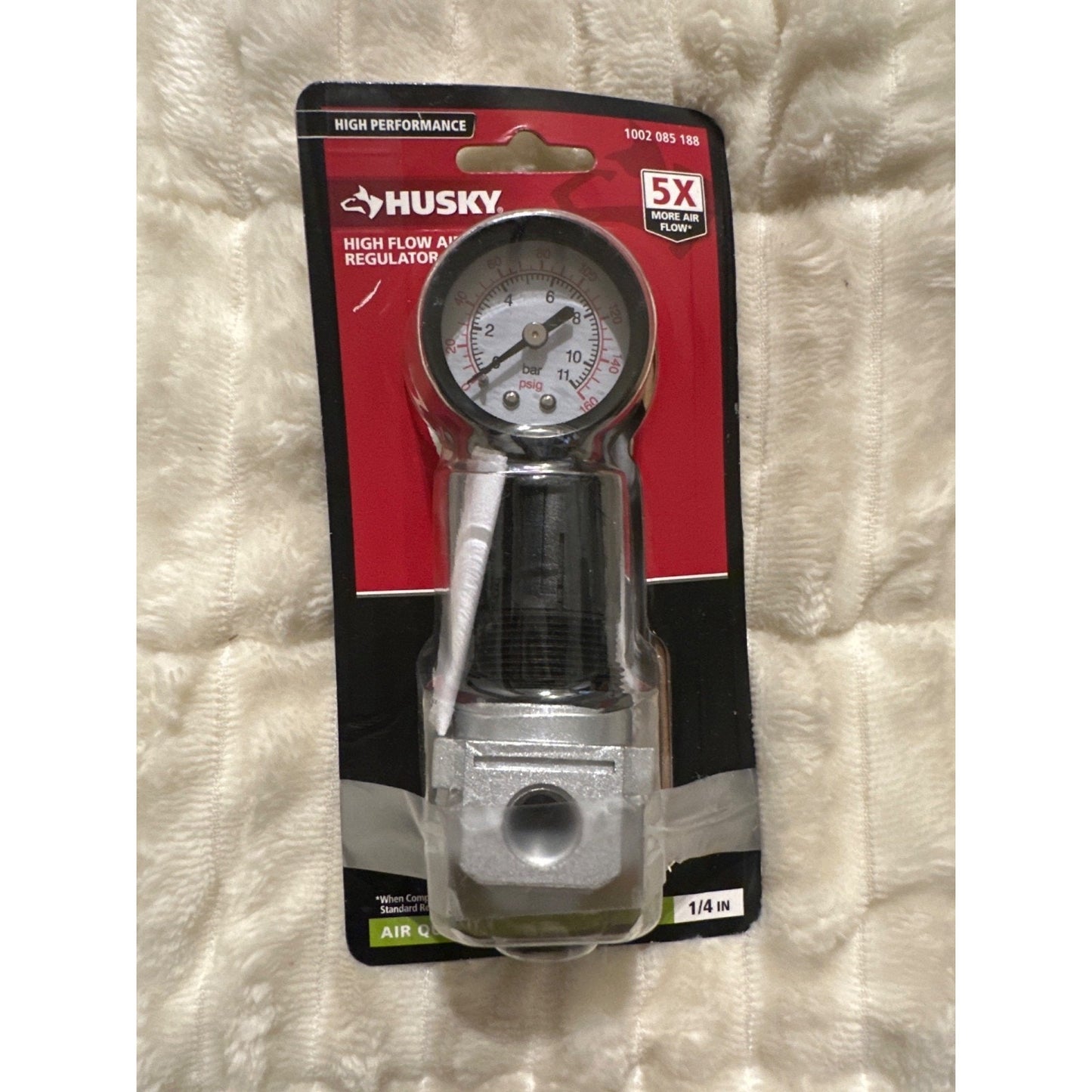 Husky High Flow Air Regulator 1/4 In. NPT Pneumatic Tool Control