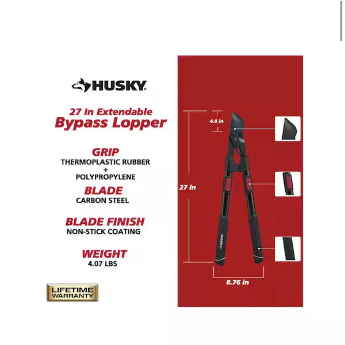 Husky 27 in Extendable Bypass Lopper Used Good