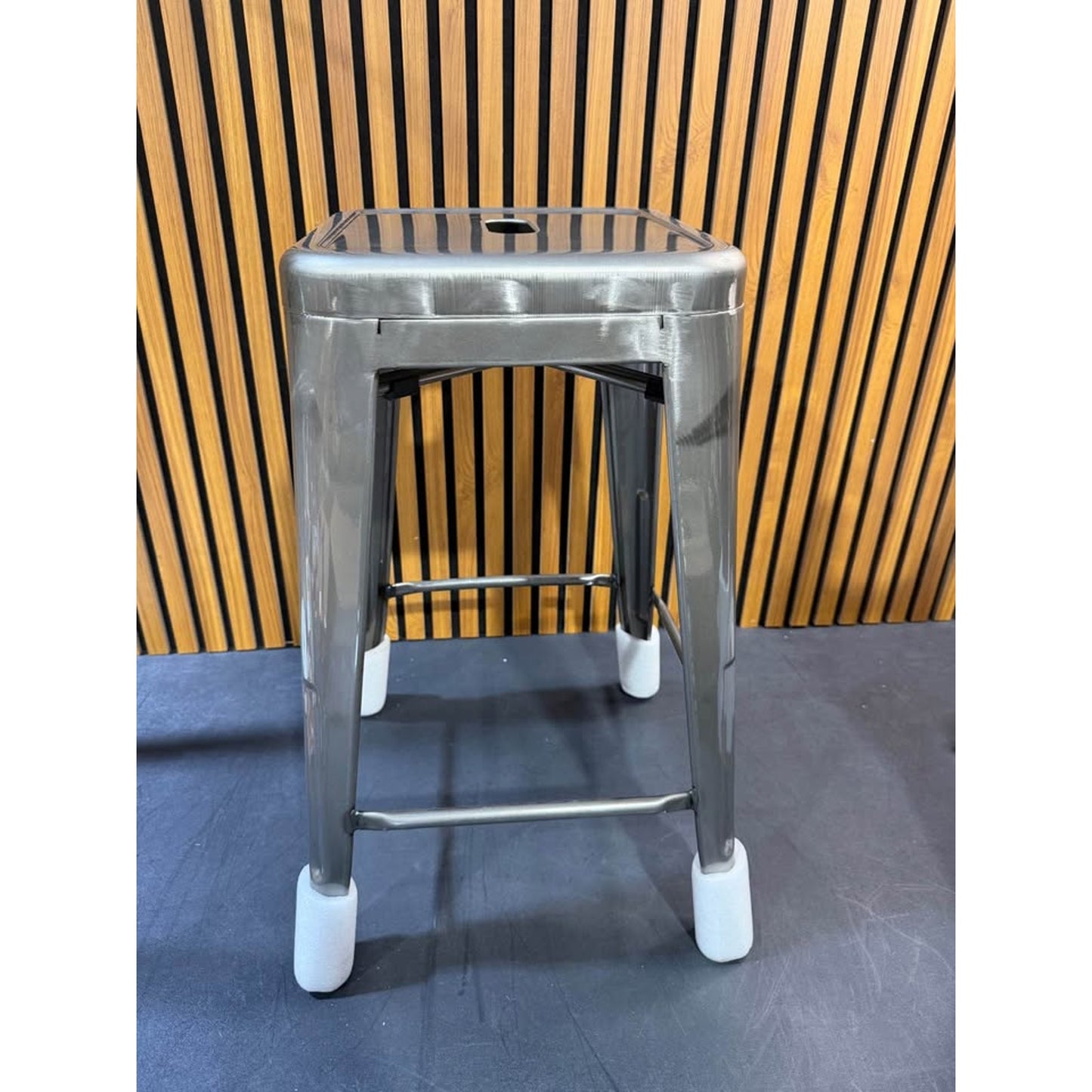 24.25 in. Clear Coated Metal Bar Stool (One Stool)
